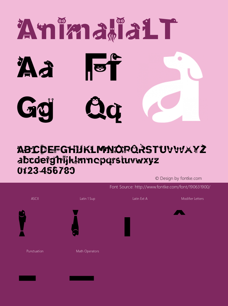 ☞Animalia LT Version 2.01;2005;com.myfonts.linotype.animalia.linotypeanimalia.wfkit2.3JYy图片样张