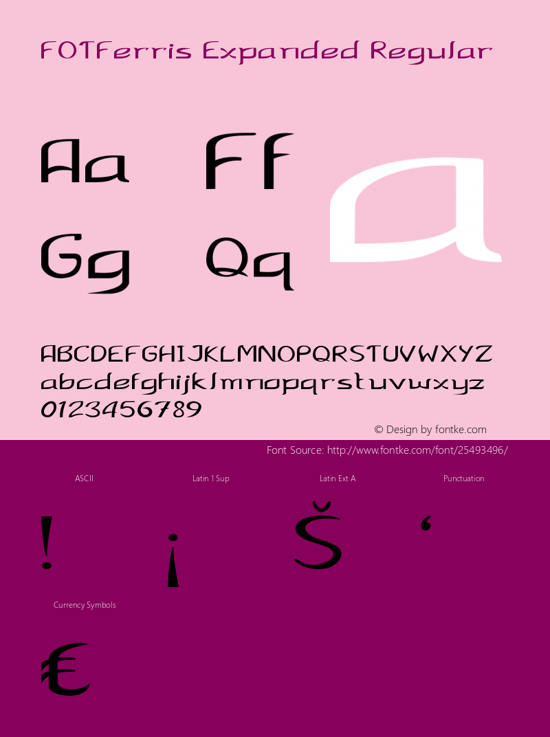 FOTFerris-ExpandedRegular Version 1.000 Font Sample