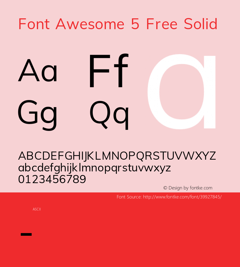 Font Awesome 5 Free Solid 5.4 (build: 1539287129) Font Sample