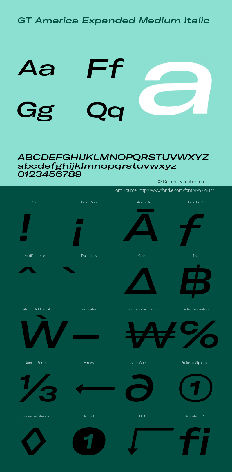 GT America Expanded Medium Italic Version 4.001;PS 004.001;hotconv 1.0.88;makeotf.lib2.5.64775 Font Sample