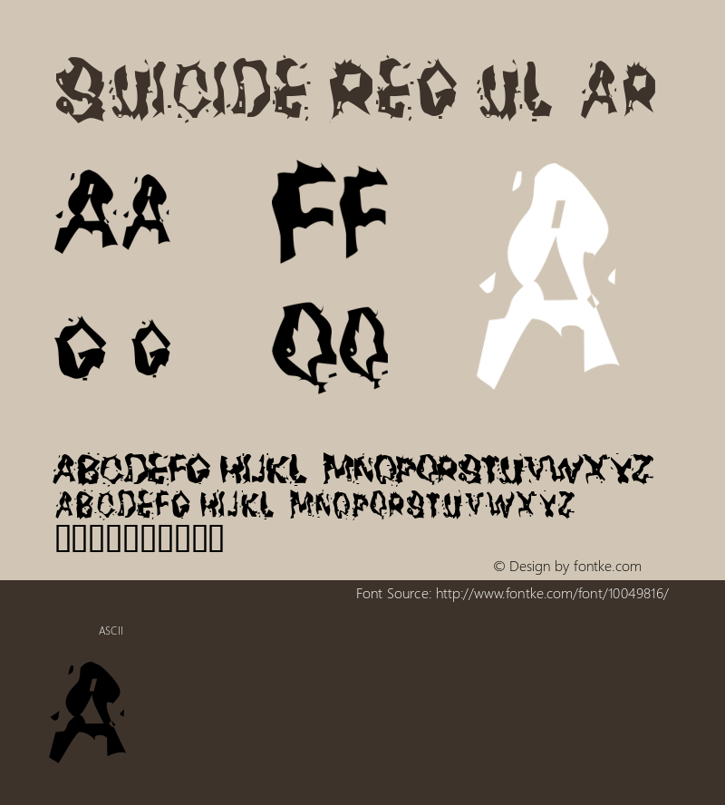 Suicide Regular Rather Disgusting Font Sample