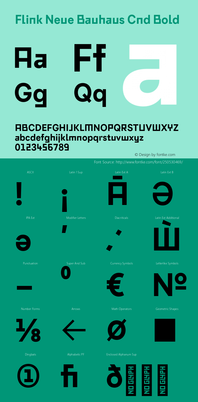 Flink Neue Bauhaus Cnd Bold Version 2.100;Glyphs 3.1.2 (3150)图片样张