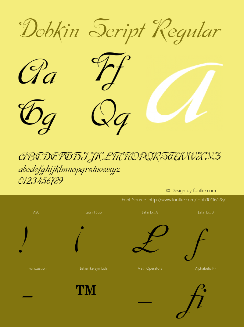 Dobkin Script Regular 001.034 Font Sample