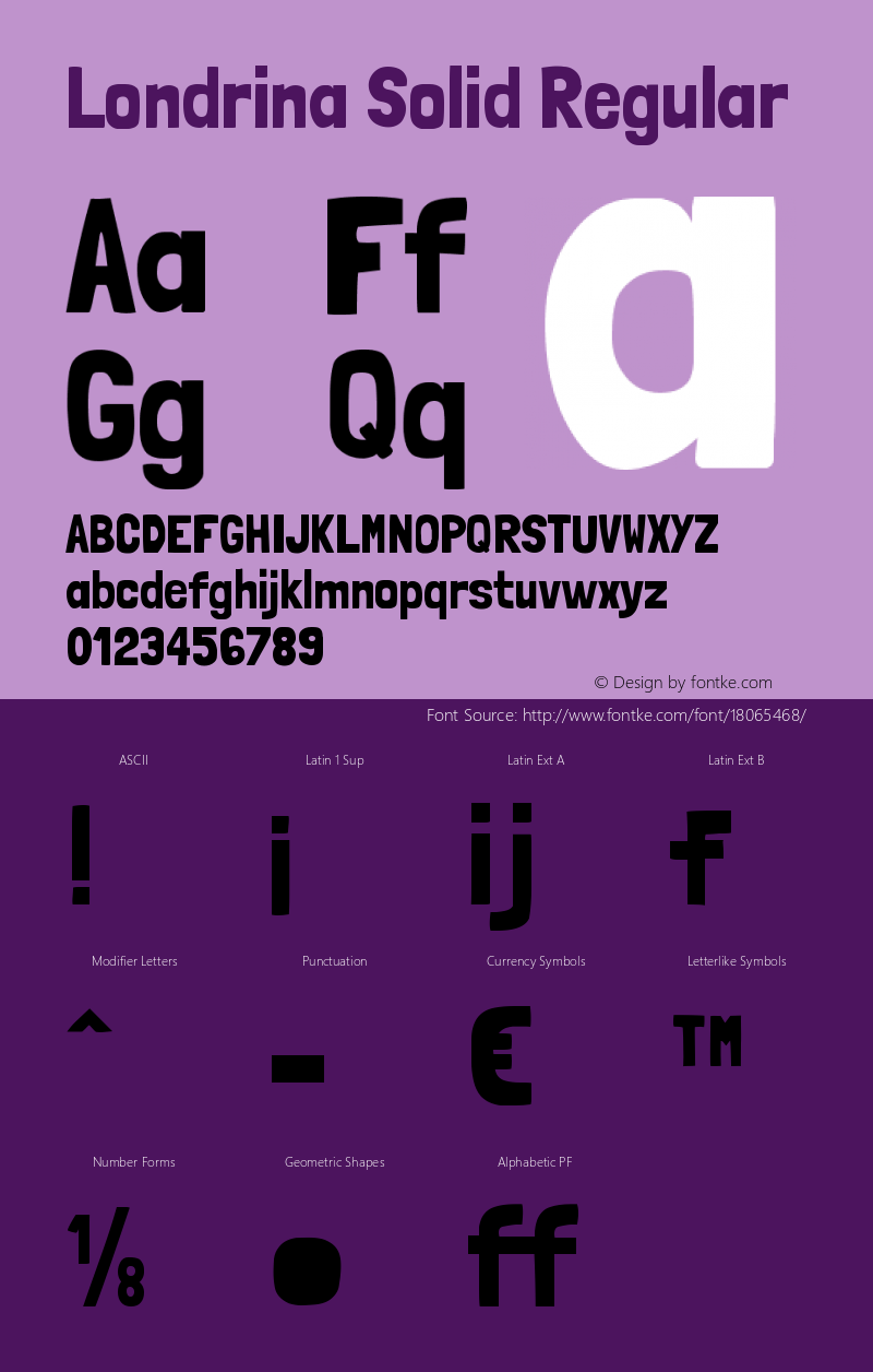 Londrina Solid Regular Version 1.001 2011 Font Sample