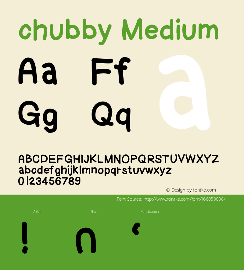 chubby Version 001.000 Font Sample