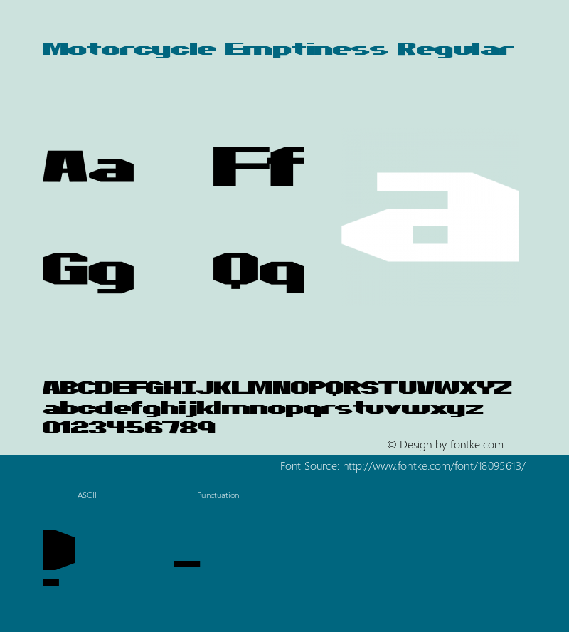 Motorcycle Emptiness Regular 2 Font Sample