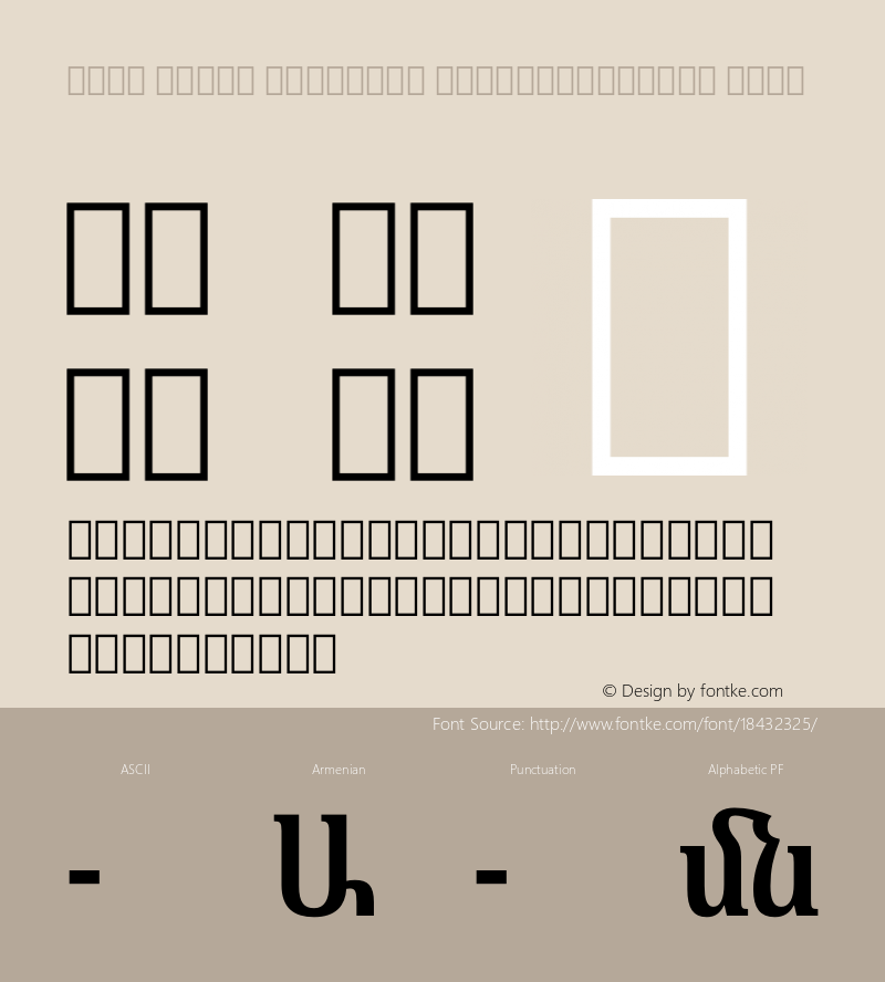 Noto Serif Armenian ExtraCondensed Bold Version 1.901 Font Sample