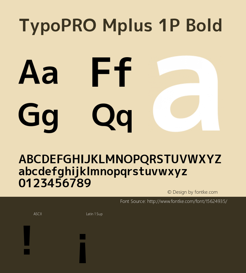 TypoPRO Mplus 1P Bold Version 1.059 Font Sample