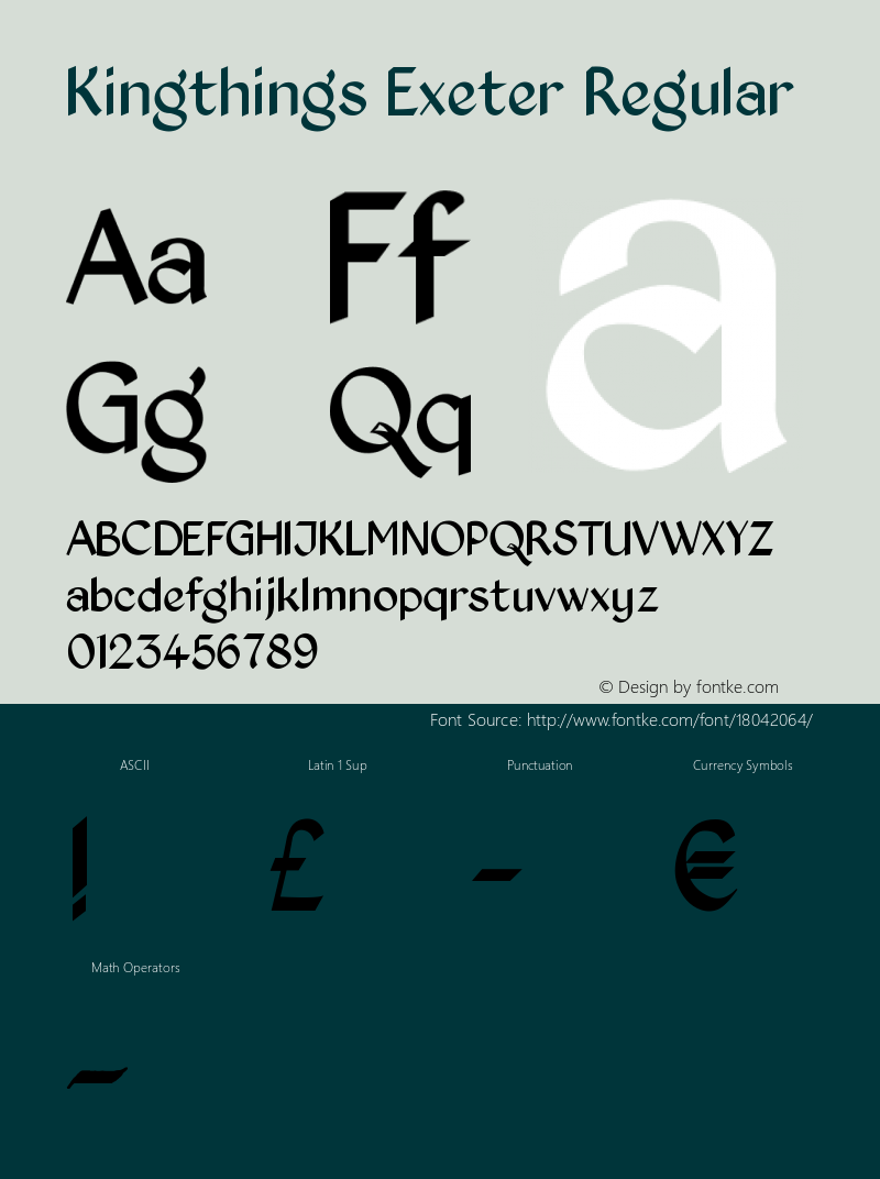 Kingthings Exeter Regular 1.0 Font Sample