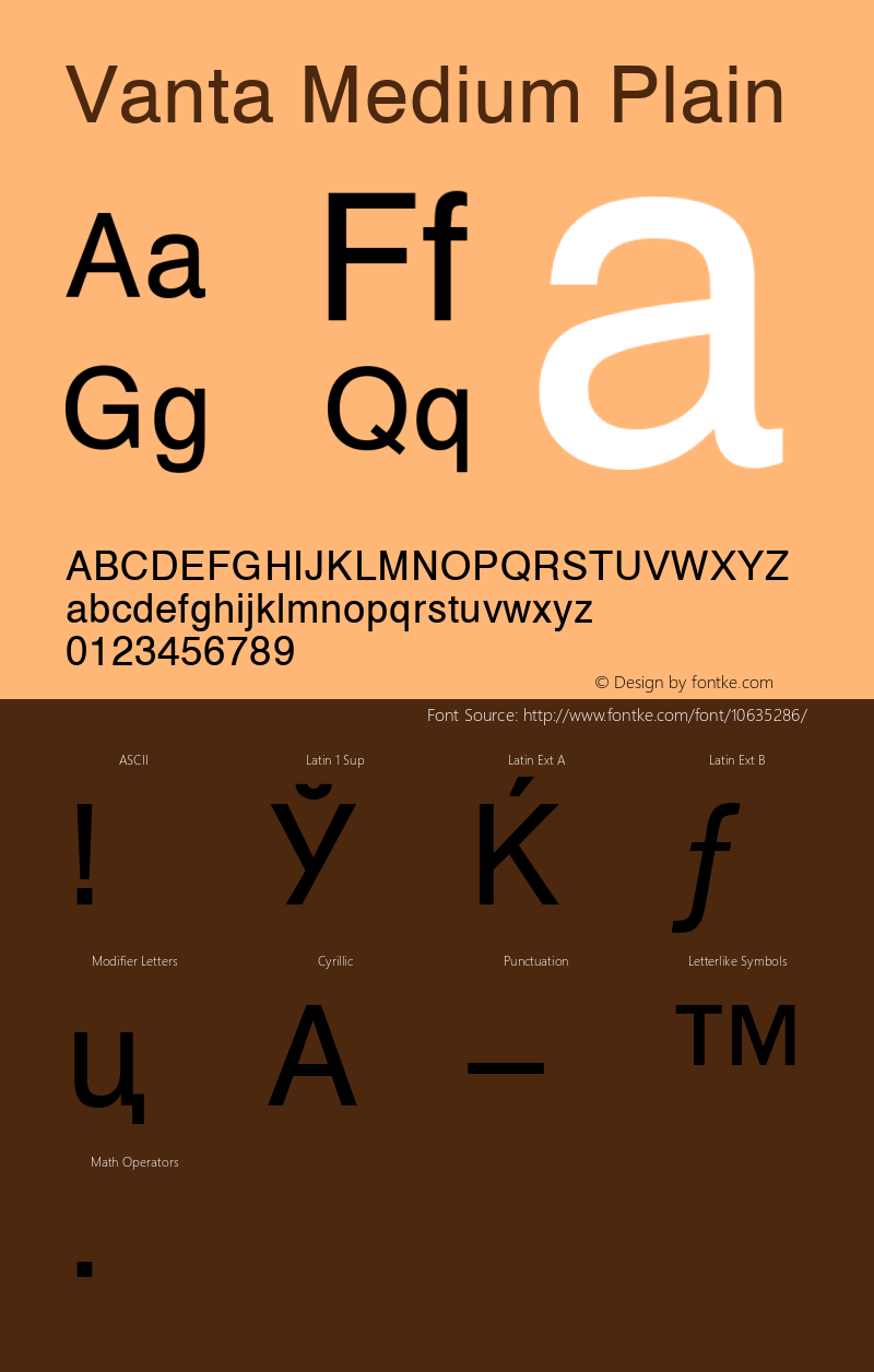 Vanta Medium Plain 001.001 Font Sample