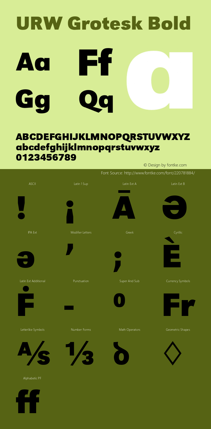 URWGrotesk-Bol Version 1.000;PS 1.00;hotconv 1.0.57;makeotf.lib2.0.21895图片样张