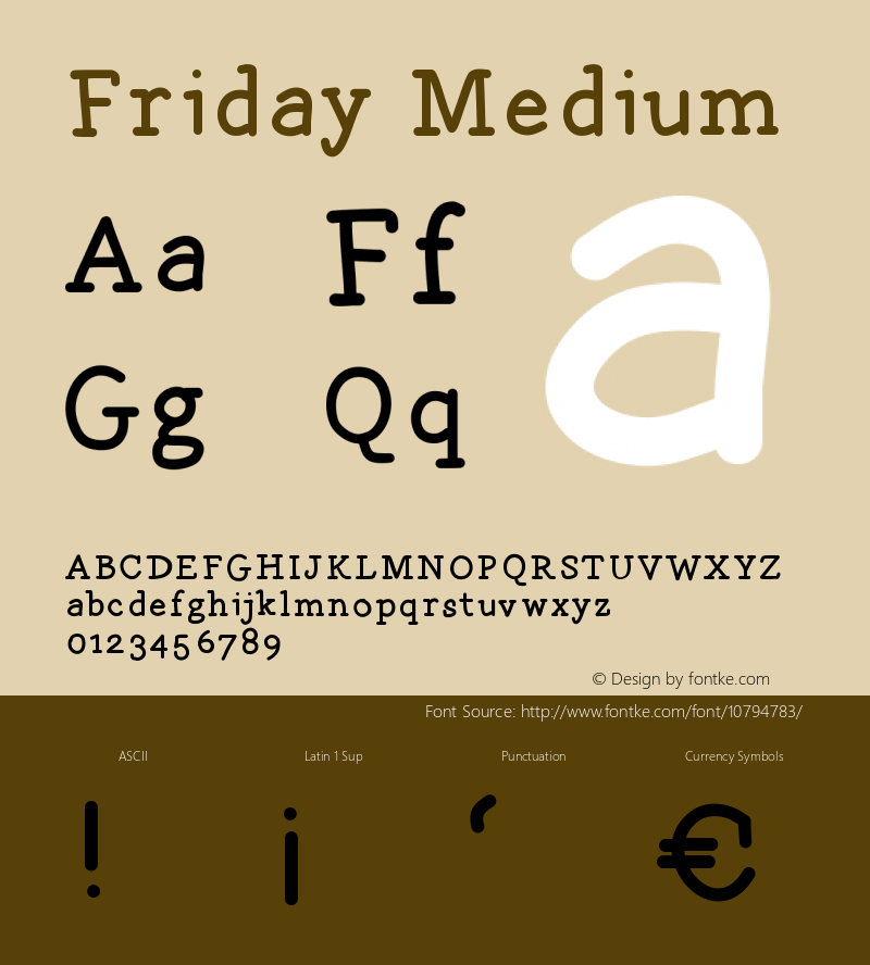 Friday Medium Version 001.000 Font Sample