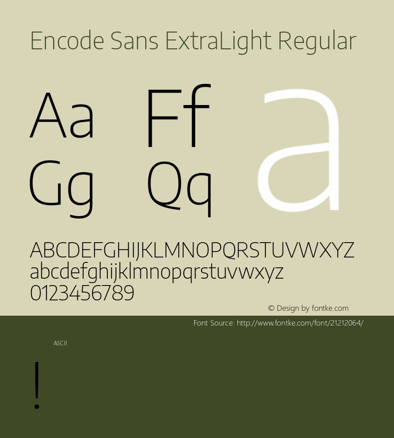 EncodeSansExtraLight Version 1.0 Font Sample