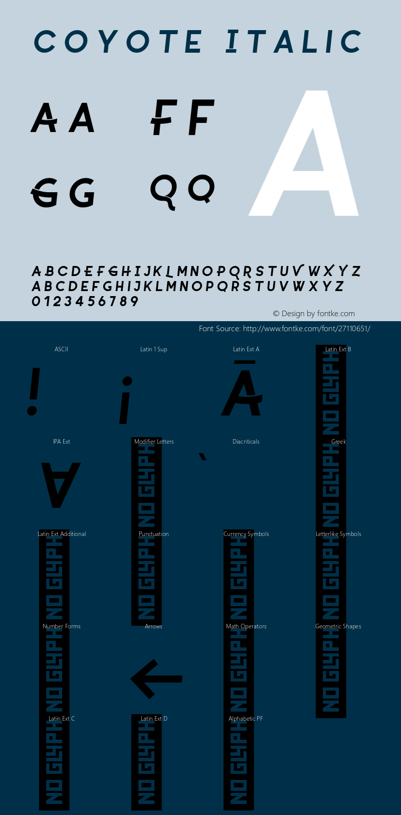 Coyote Italic Version 1.000 Font Sample