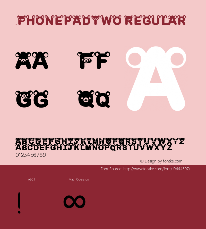 .PhonepadTwo Regular 6.1d5e1 Font Sample