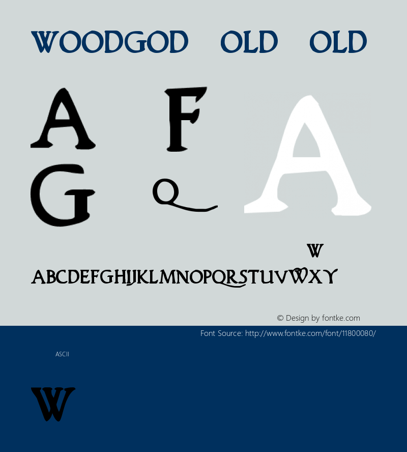 Woodgod Bold Bold Version 1.0; 2012 Font Sample