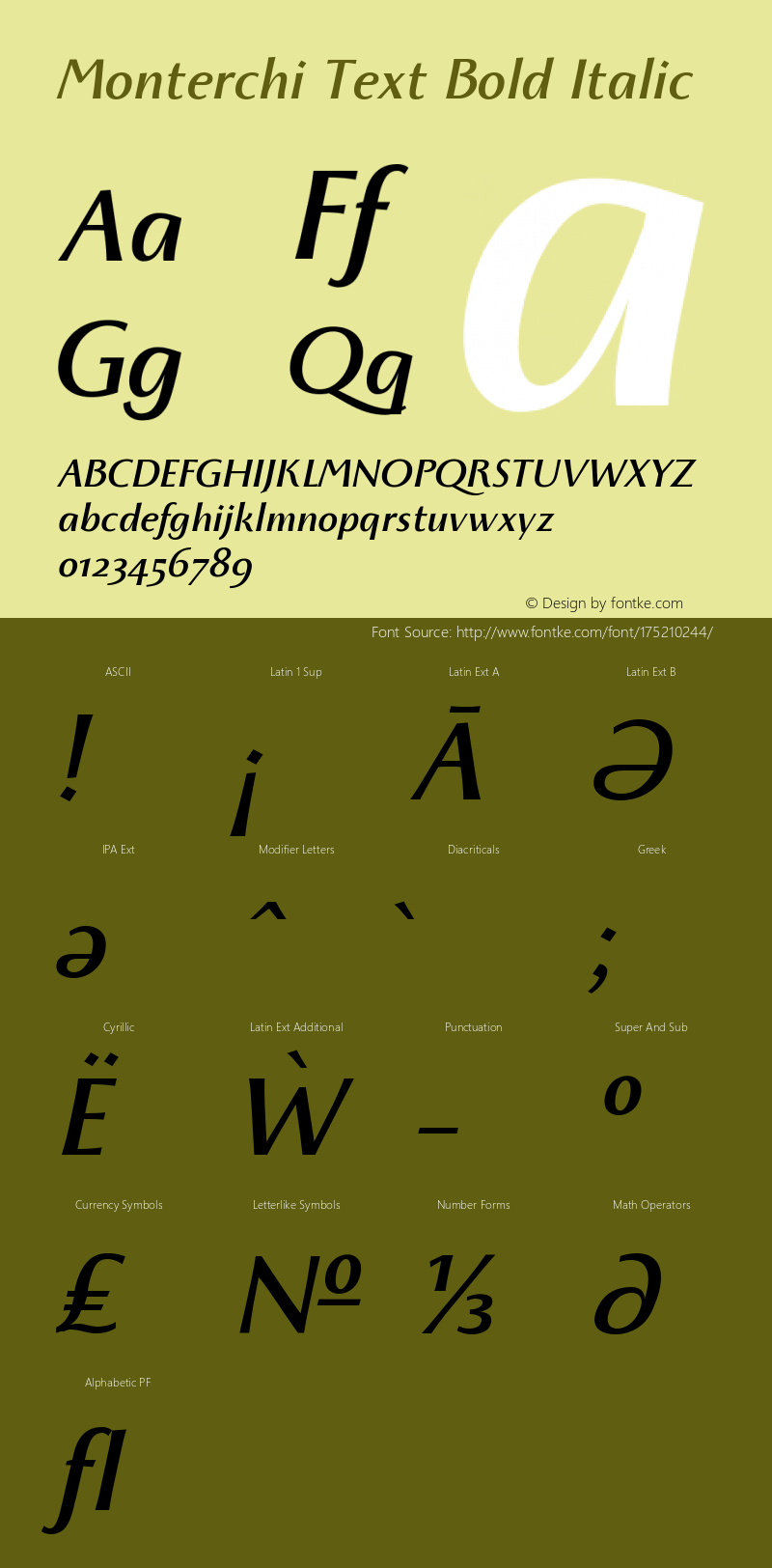 Monterchi Text Bold Italic Version 1.008图片样张