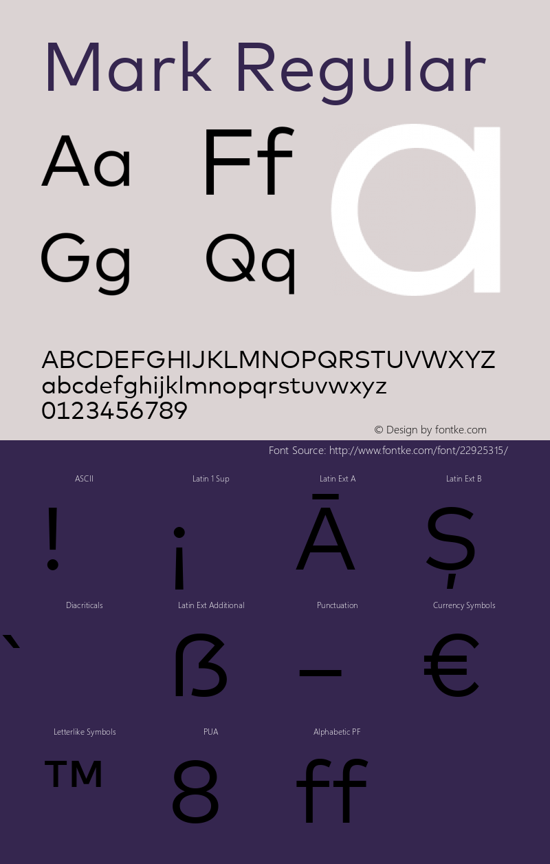 Mark-Regular Version 5.504 Font Sample