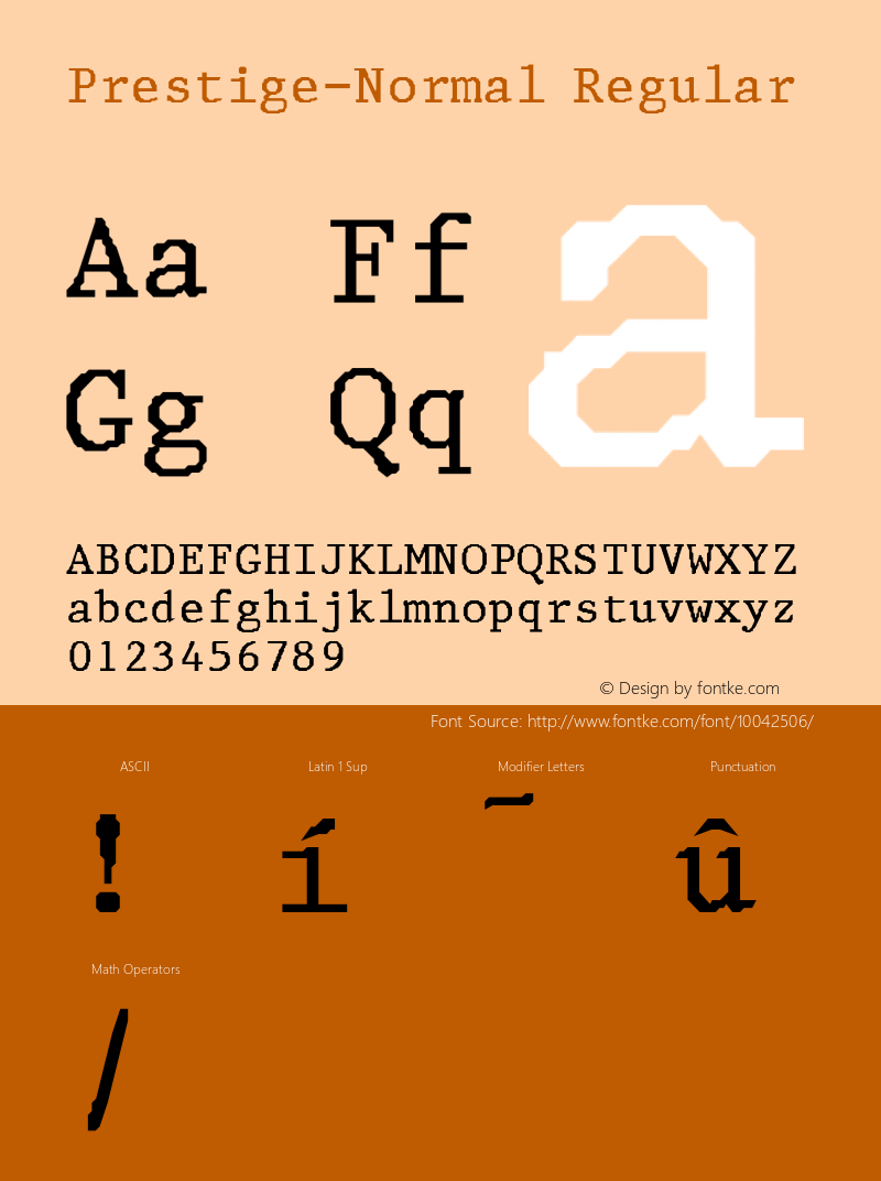 Prestige-Normal Regular Converted from C:\TRUETYPE\ST000050.TF1 by ALLTYPE Font Sample