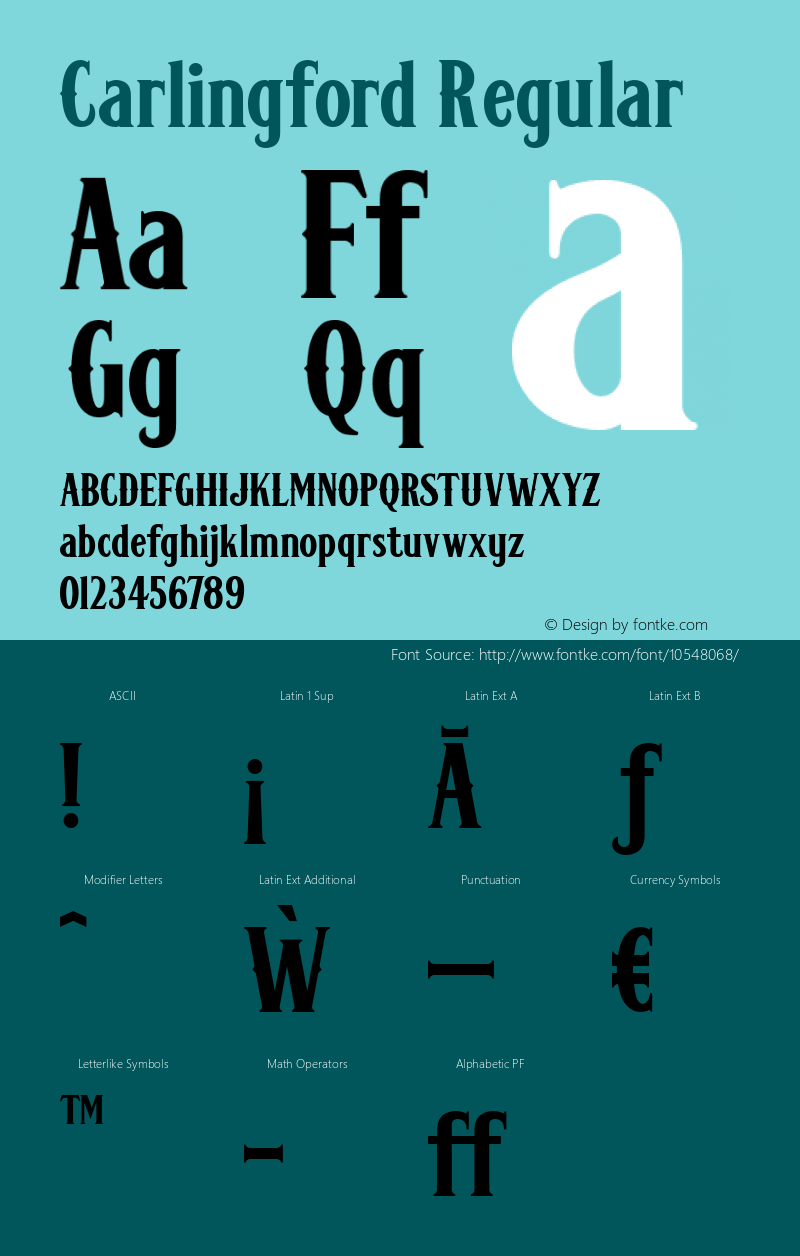 Carlingford Regular Version 001.000 Font Sample