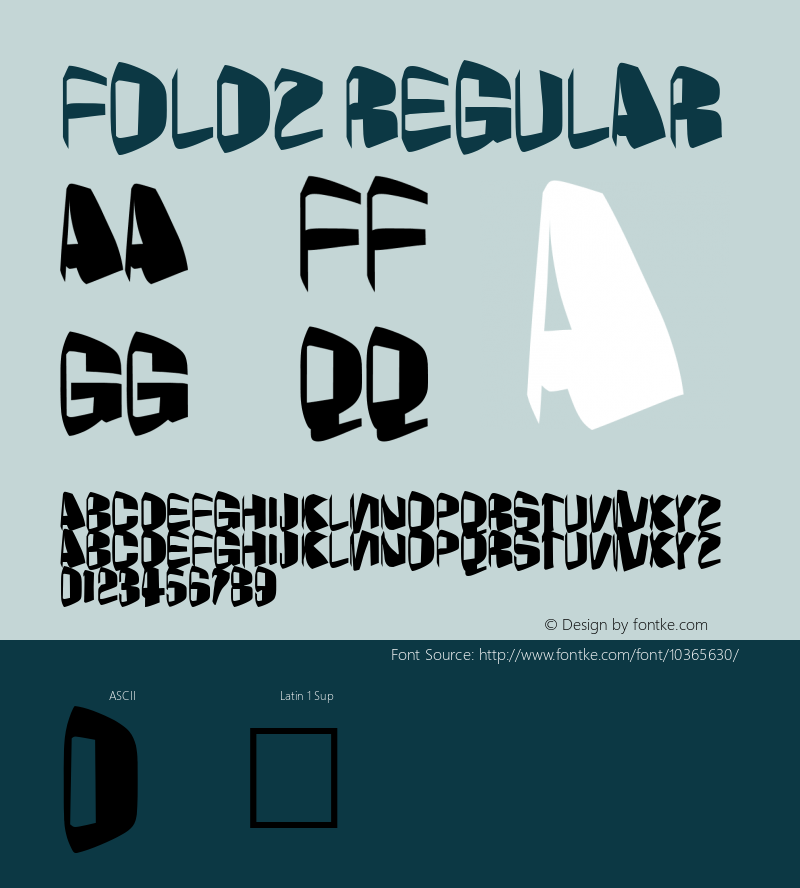 Foldz Regular TBJ.1.0 Font Sample