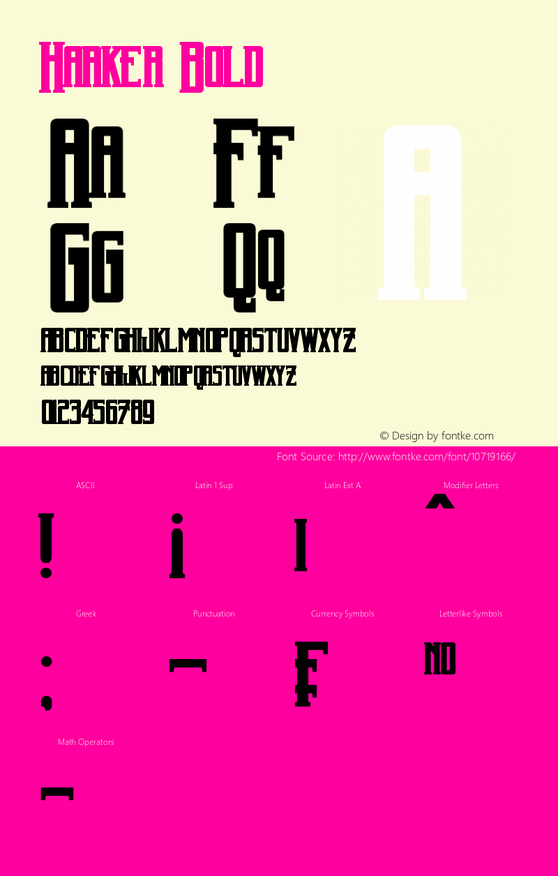 Harker Bold Version 1.10 May 22, 2015 Font Sample