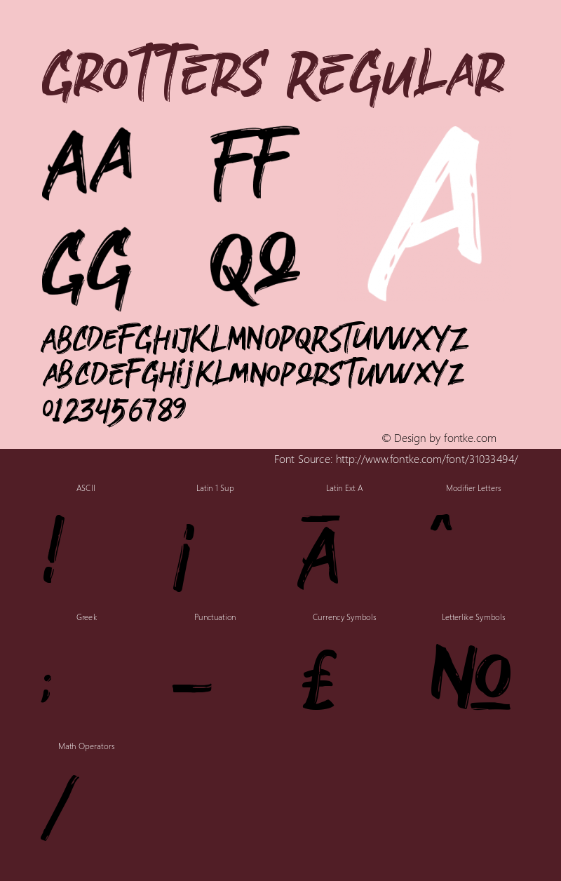 Grotters Version 1.00;June 6, 2019;FontCreator 11.5.0.2430 64-bit Font Sample