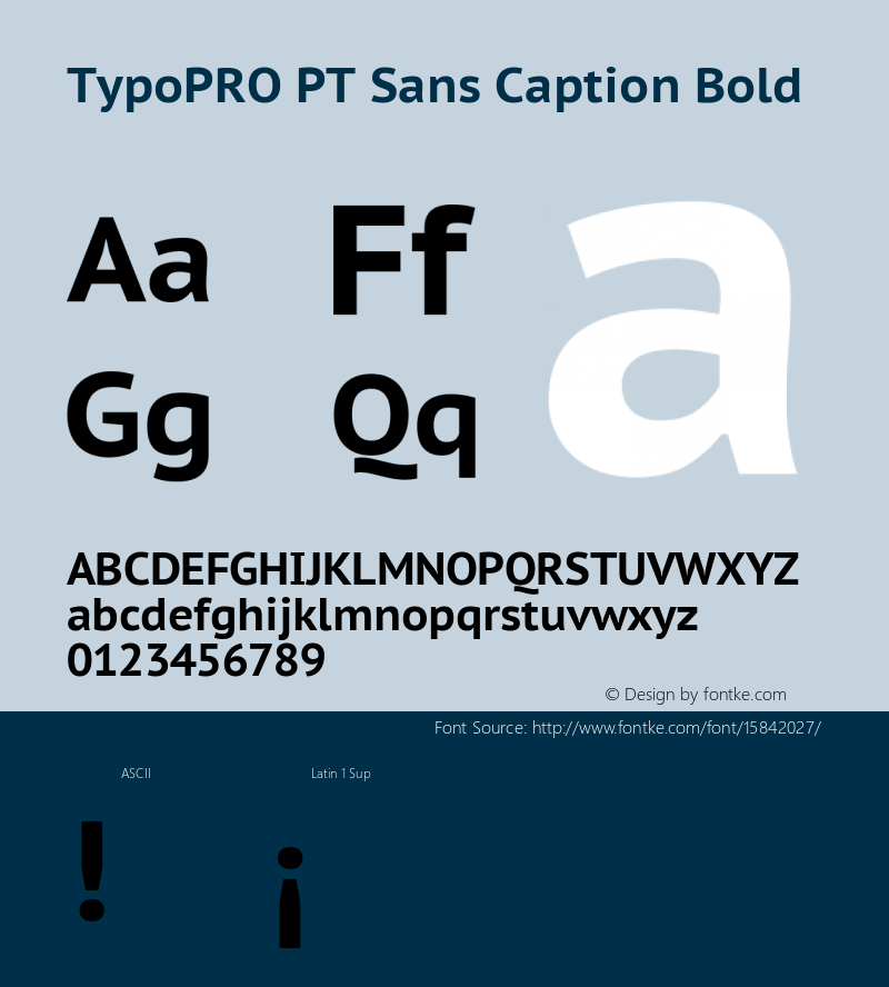 TypoPRO PT Sans Caption Bold Version 2.005 Font Sample