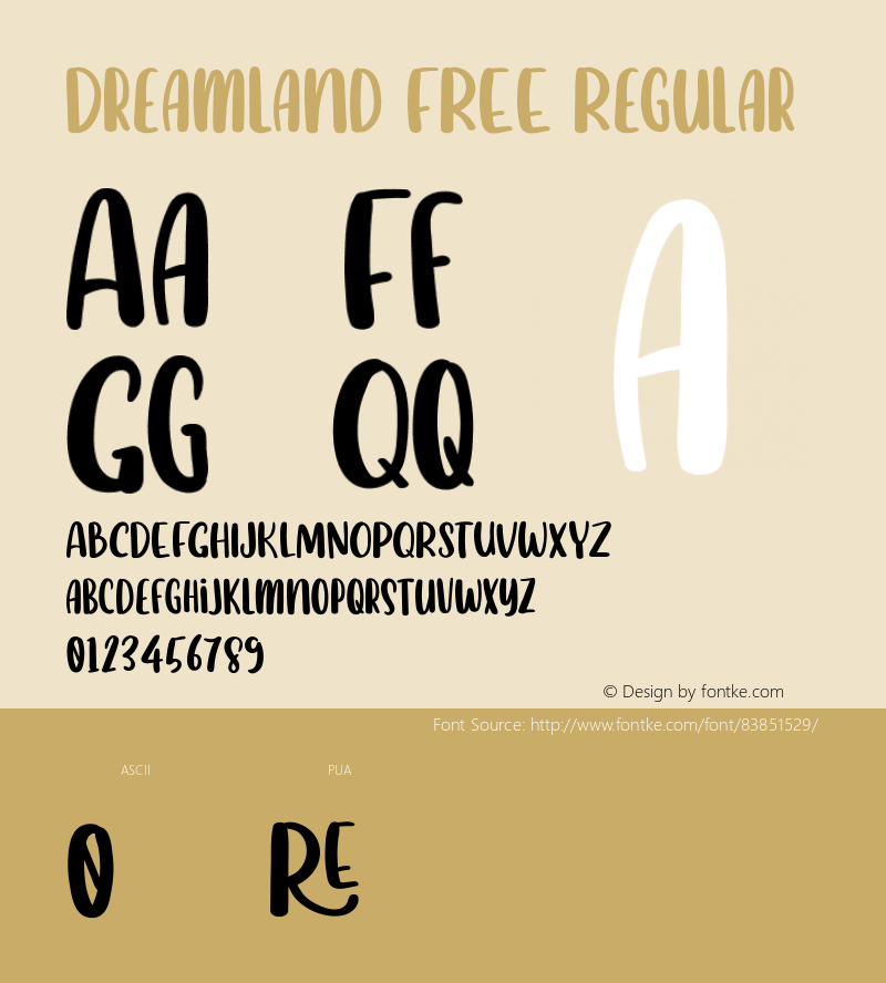 Dreamland FREE Version 1.000 Font Sample