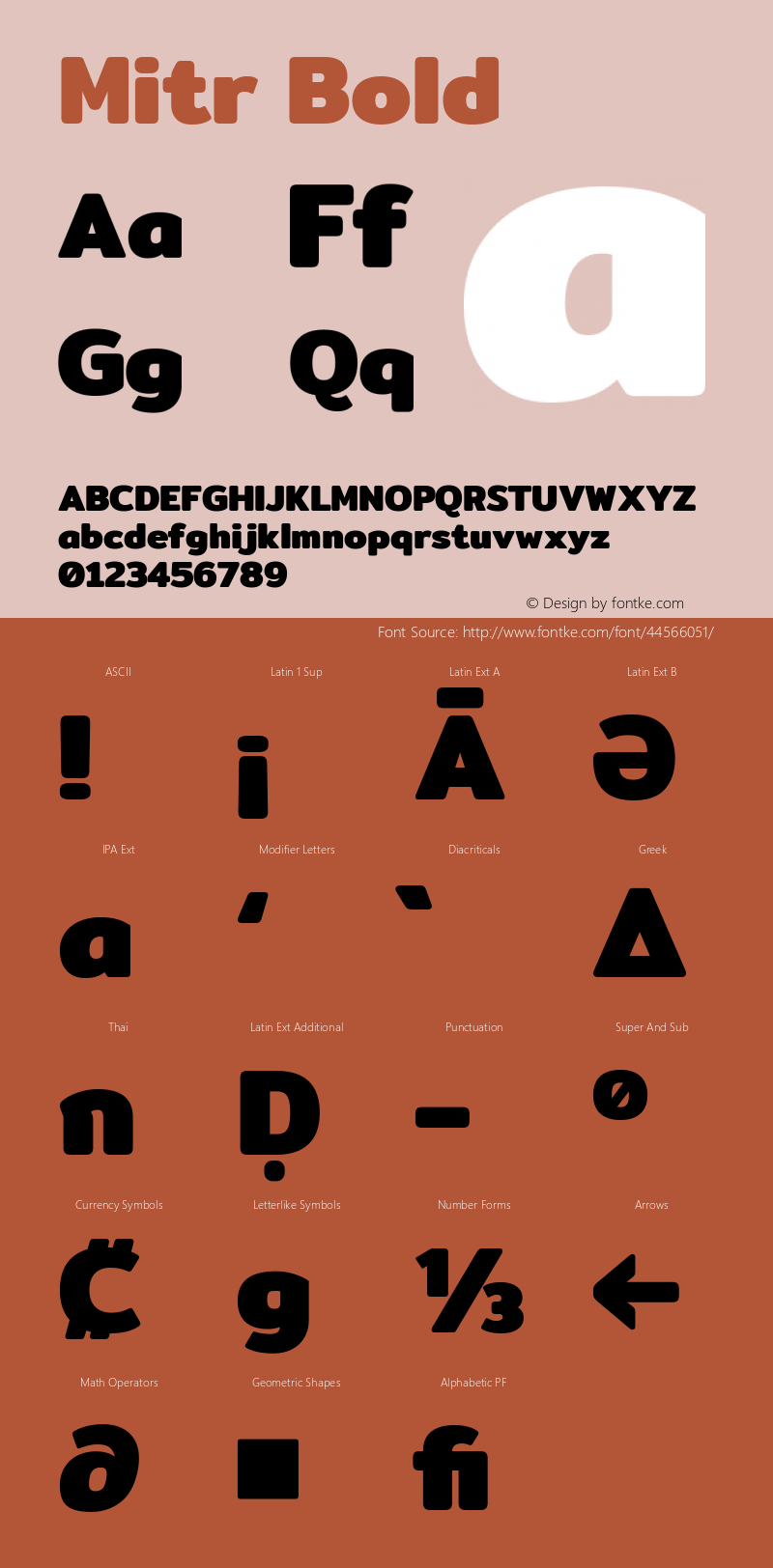 Mitr Bold Version 1.003 Font Sample