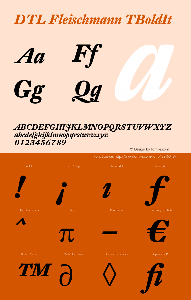 DTL Fleischmann TBoldIt Version 001.000 Font Sample