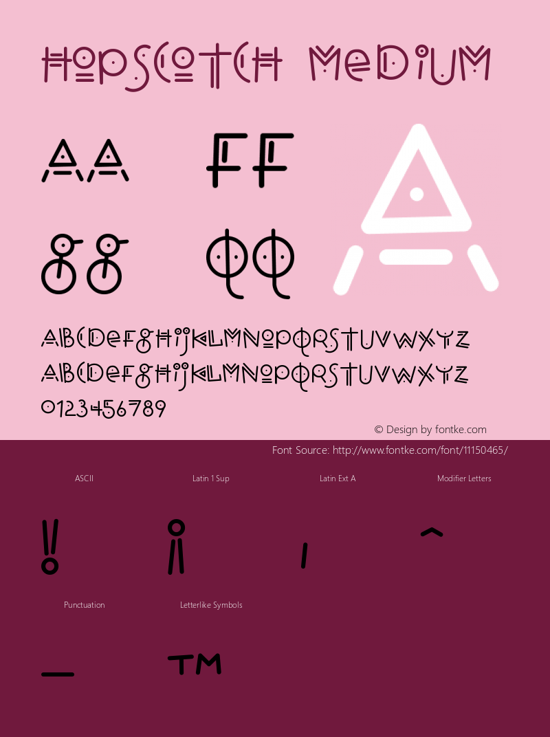 Hopscotch Medium Version 001.000 Font Sample