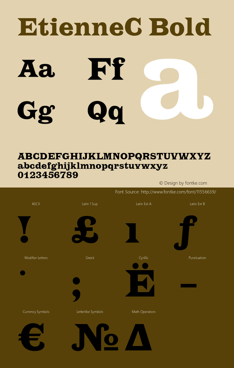 EtienneC Bold Version 001.000 Font Sample