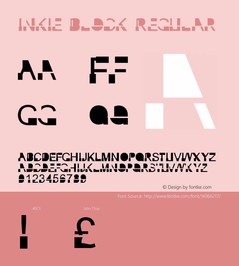 Inkie Block Regular Version 1.00 2012 Font Sample