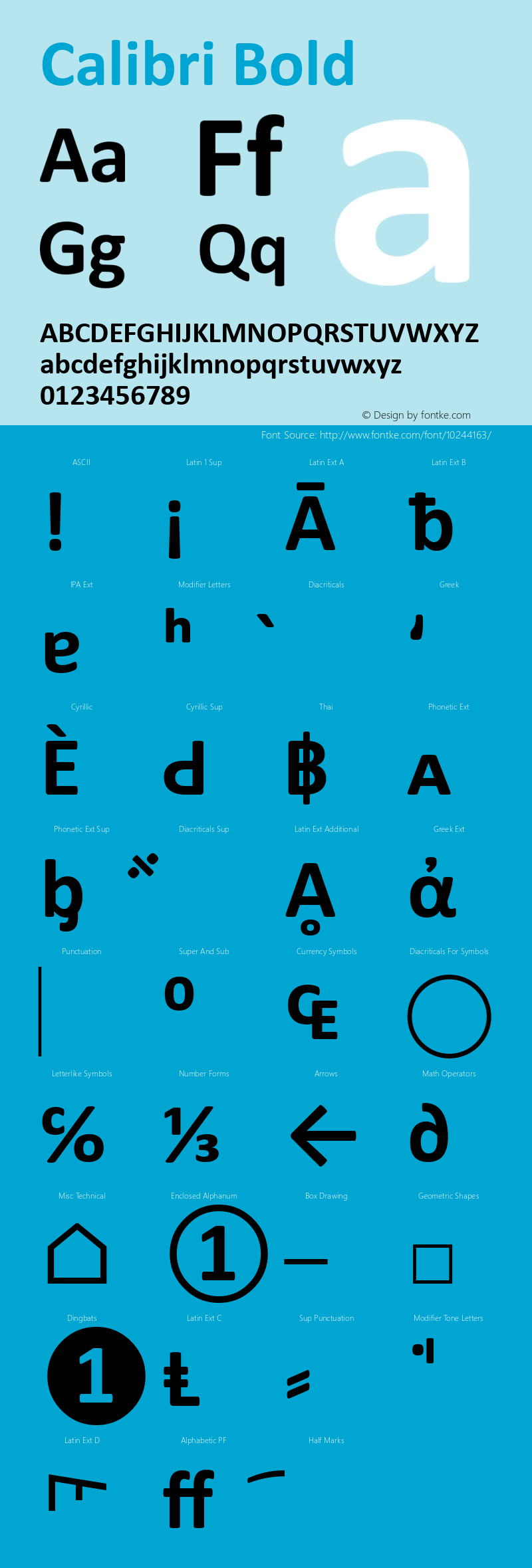 Calibri Bold Version 5.62 Font Sample