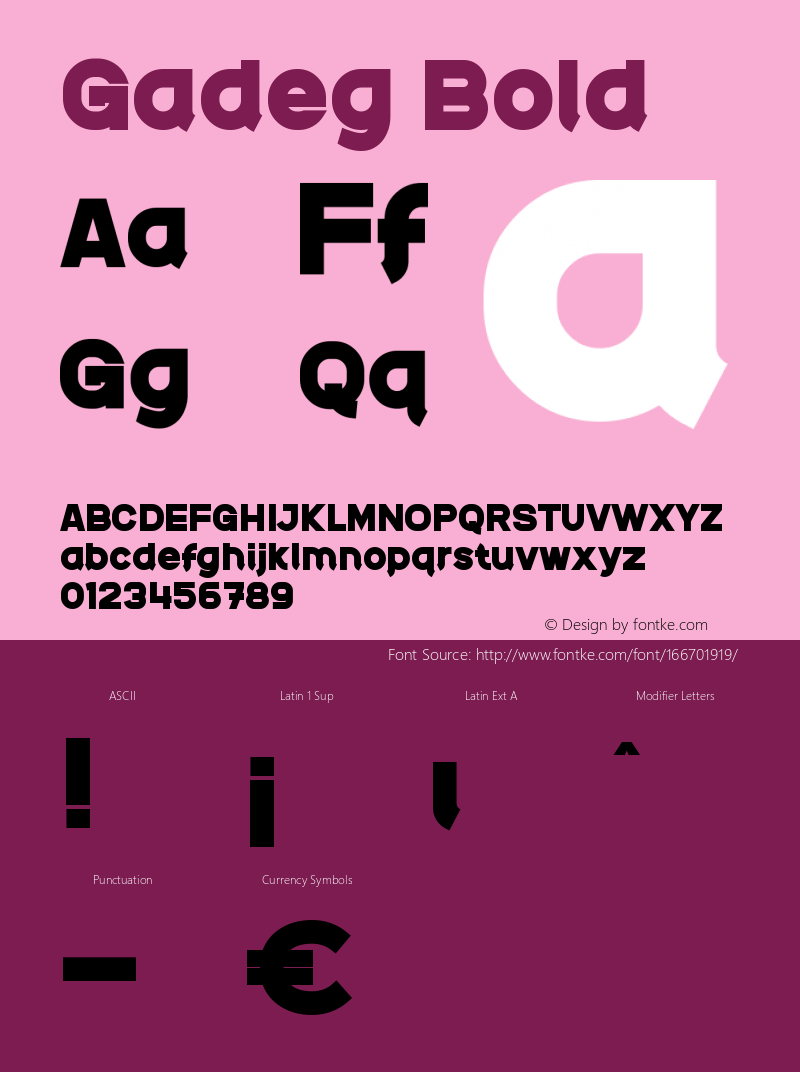 Gadeg Bold Version 1.001;Fontself Maker 3.5.4 Font Sample