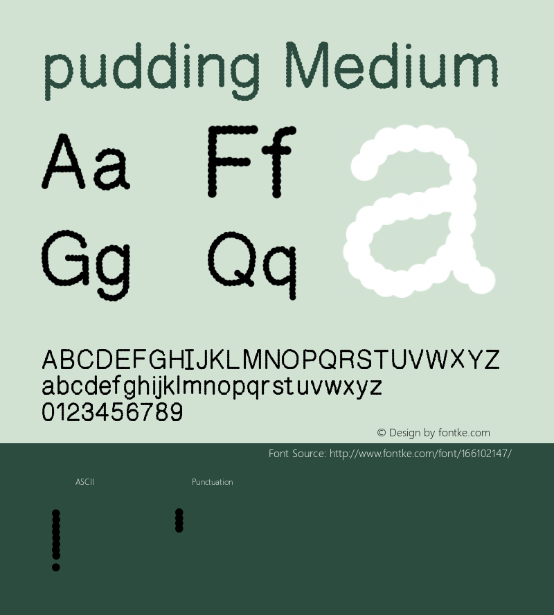 pudding Version 001.000 Font Sample