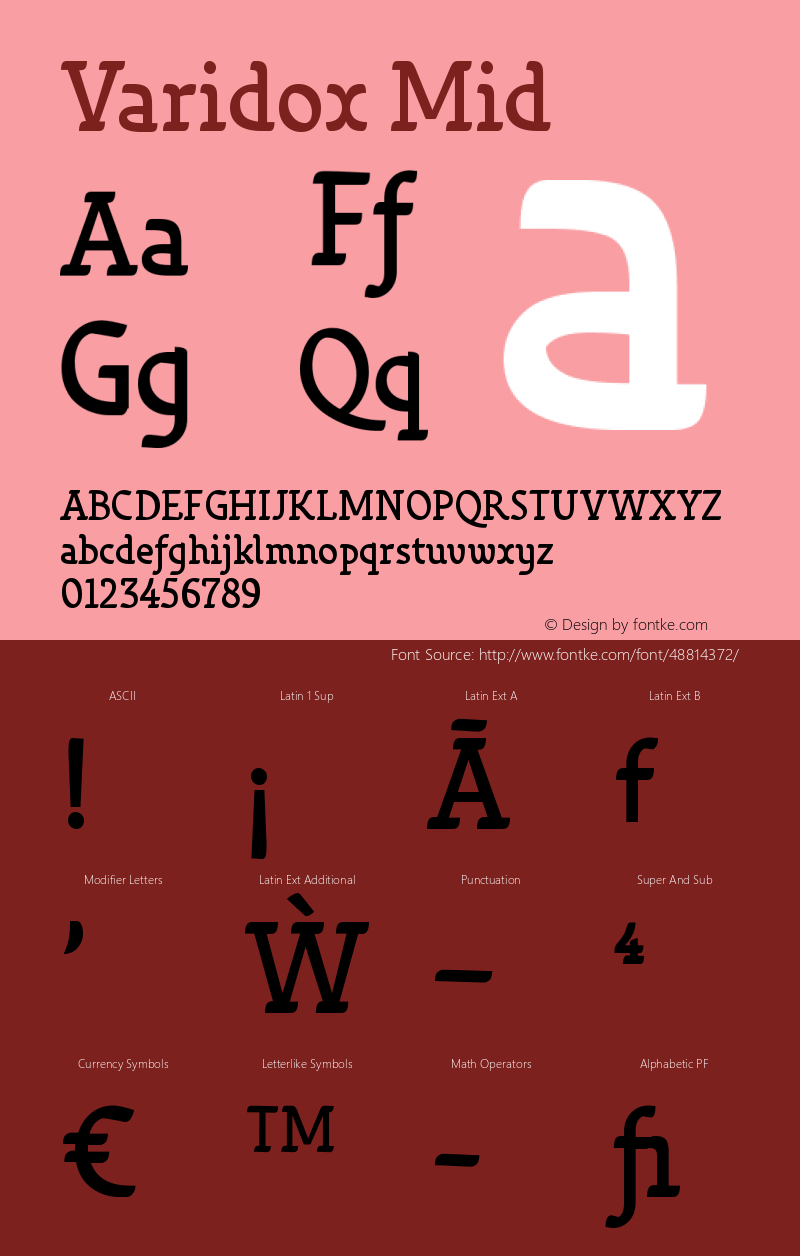 Varidox Mid Version 1.00 Font Sample