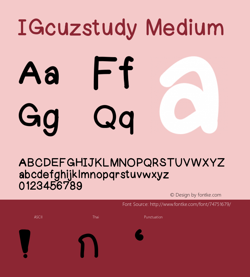 IGcuzstudy Version 001.000 Font Sample