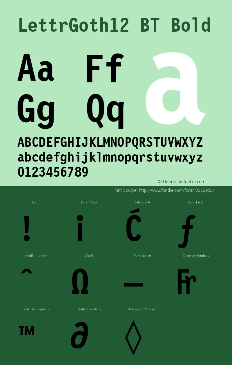 LettrGoth12 BT Bold Version 2.001 mfgpctt 4.4 Font Sample