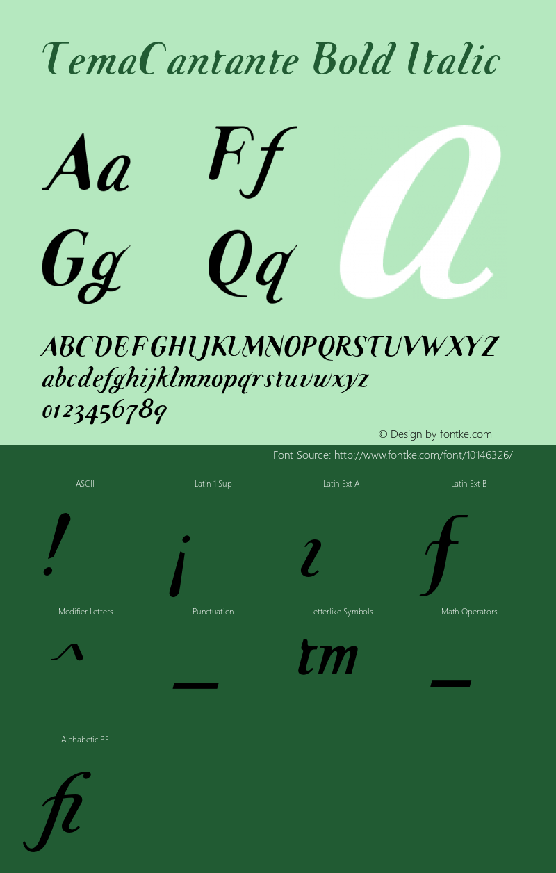 TemaCantante Bold Italic Version 1.000;PS 001.000;hotconv 1.0.38 Font Sample