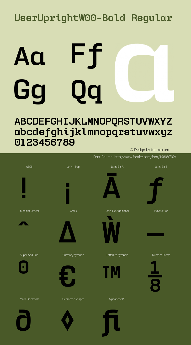 UserUprightW00-Bold Regular Version 1.10 Font Sample