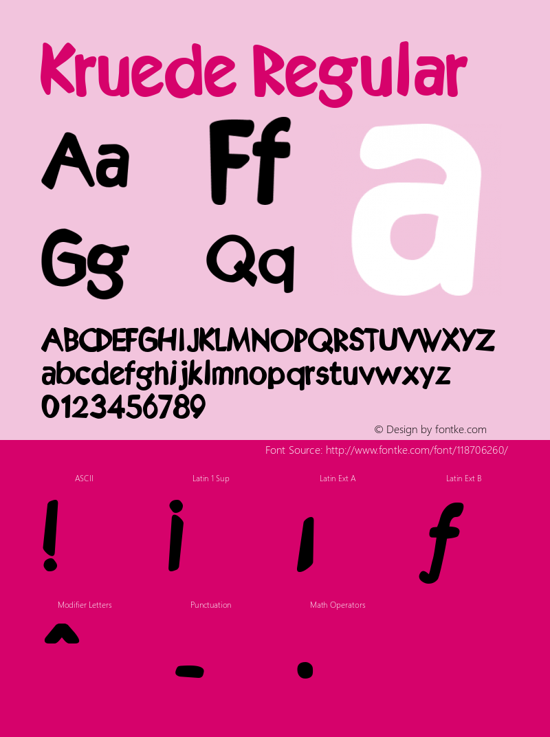 Kruede W90 Regular Version 4.10 Font Sample