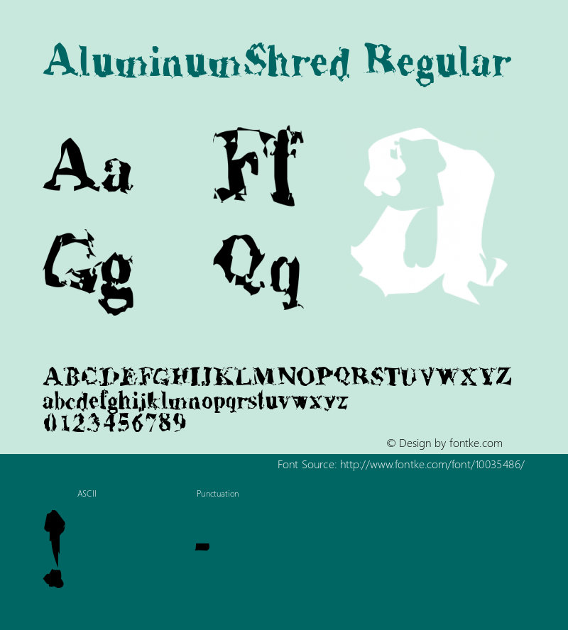 AluminumShred Regular Rev. 003.000 Font Sample