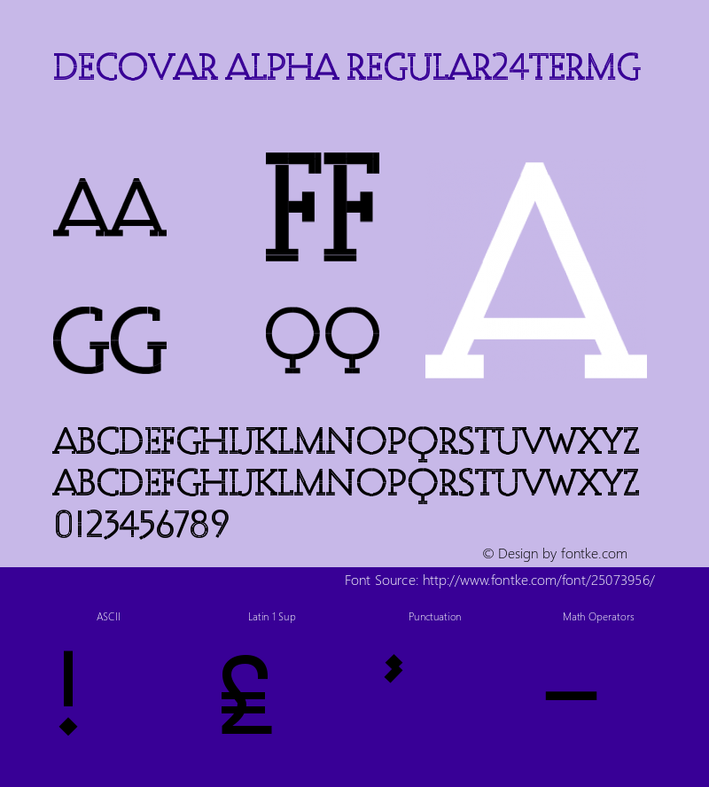 Decovar Alpha Regular24TermG Version 0.000 Font Sample