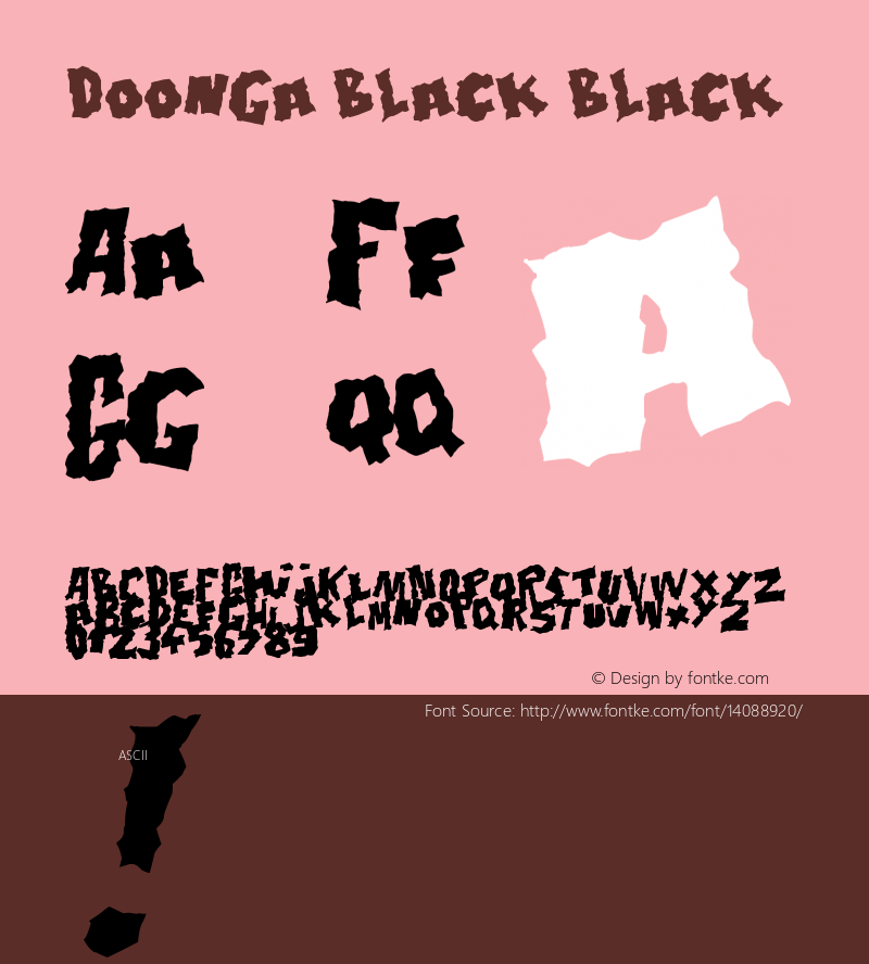 Doonga Black Black Version 1.00 December 15, 20 Font Sample