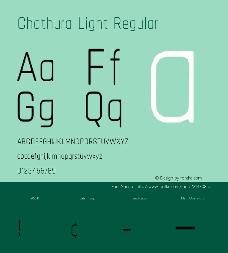 Chathura-Light Version 1.001 2016 Font Sample