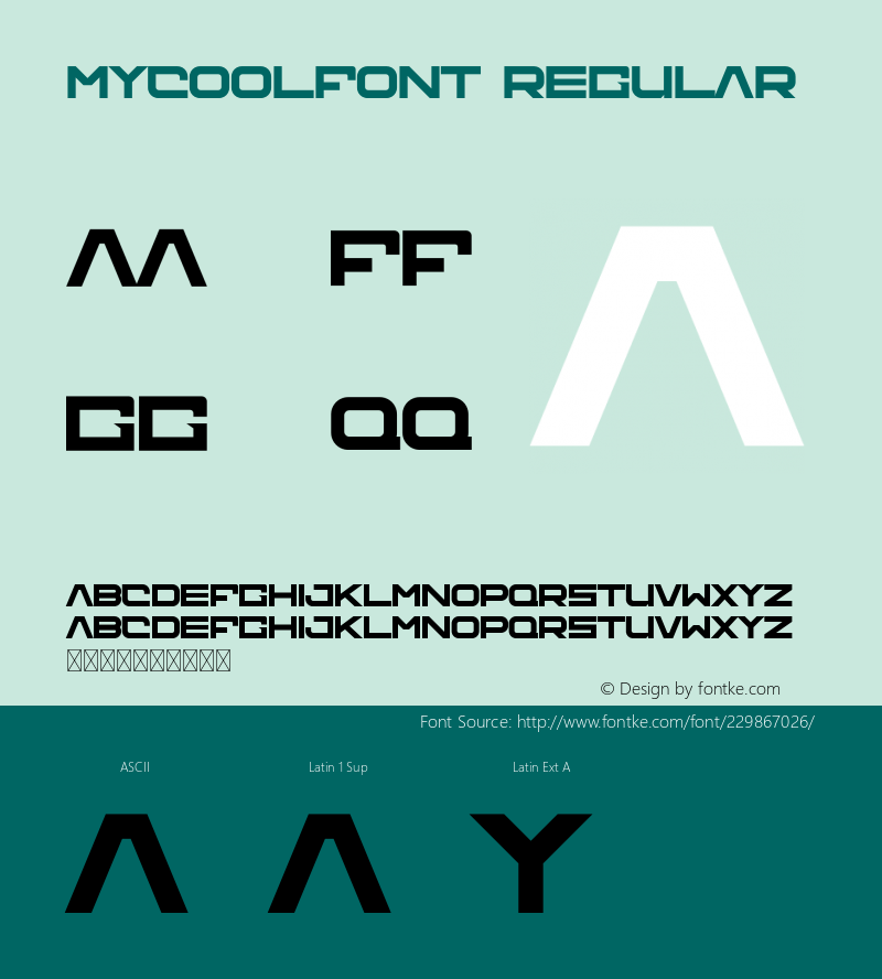 Mycoolfont Version 1.011;Fontself Maker 3.5.7图片样张