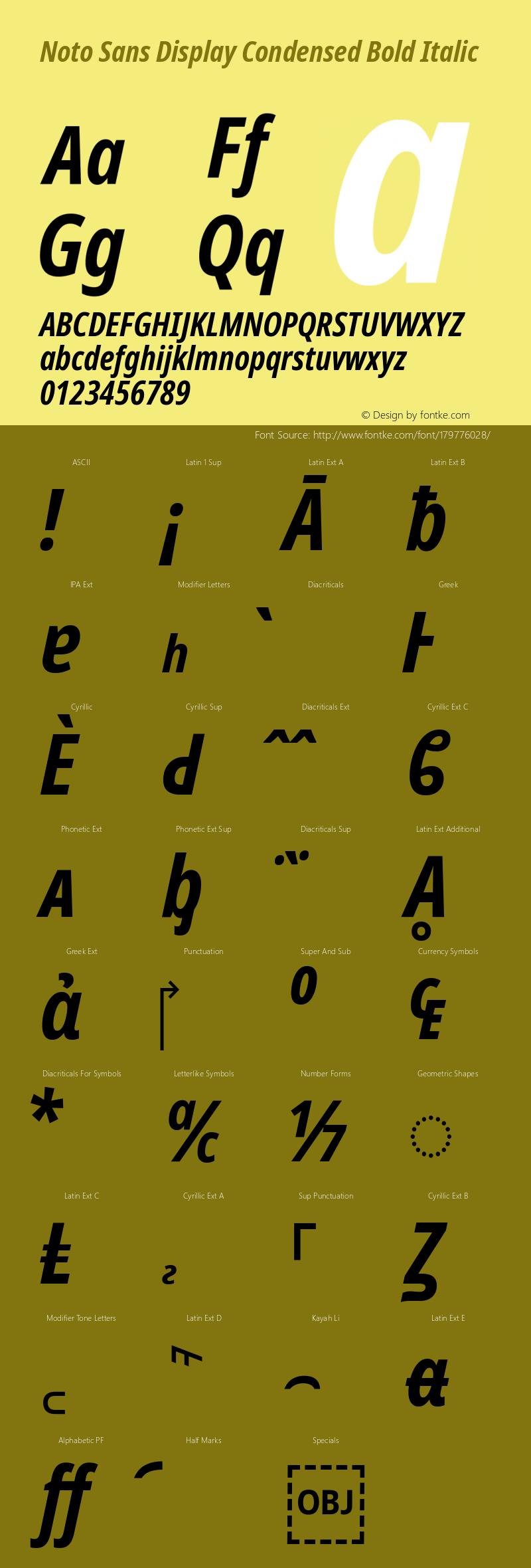 Noto Sans Display Condensed Bold Italic Version 2.005图片样张