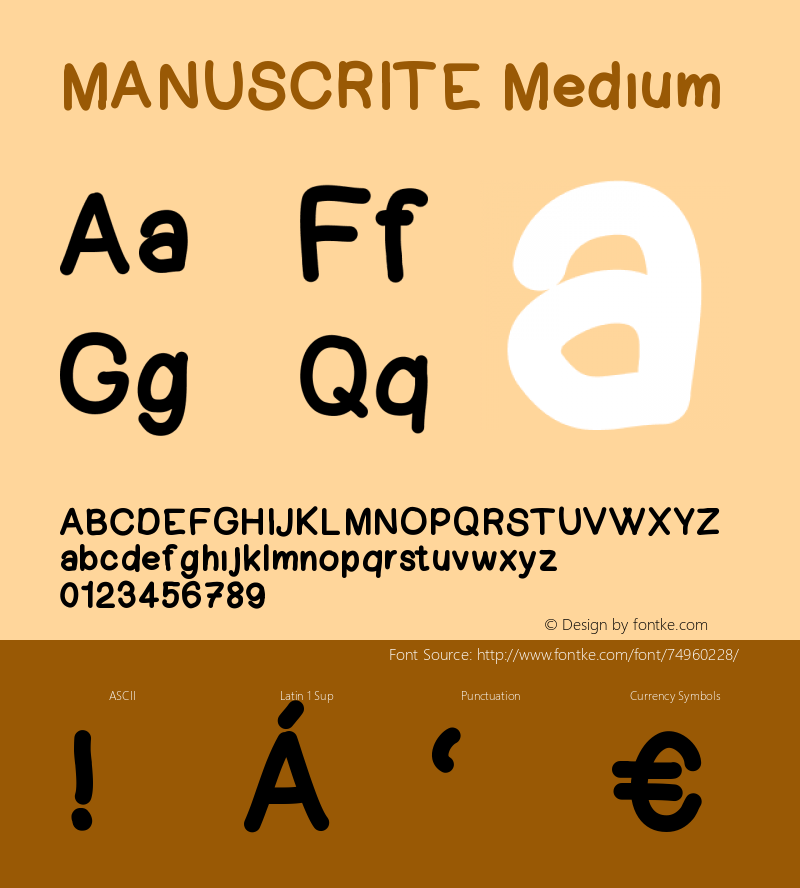 MANUSCRITE Version 001.000 Font Sample